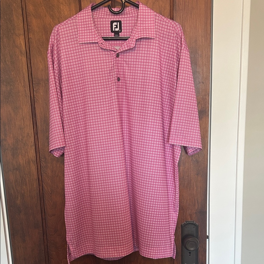 FootJoy Pink Checkered Men's Polo Shirt